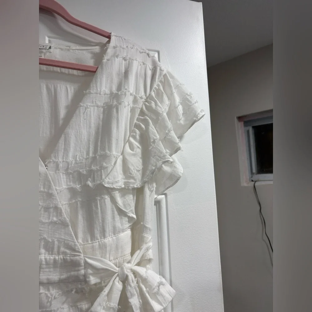 Love Riche White Ruffled Wrap Mini Dress - Picture 9 of 12